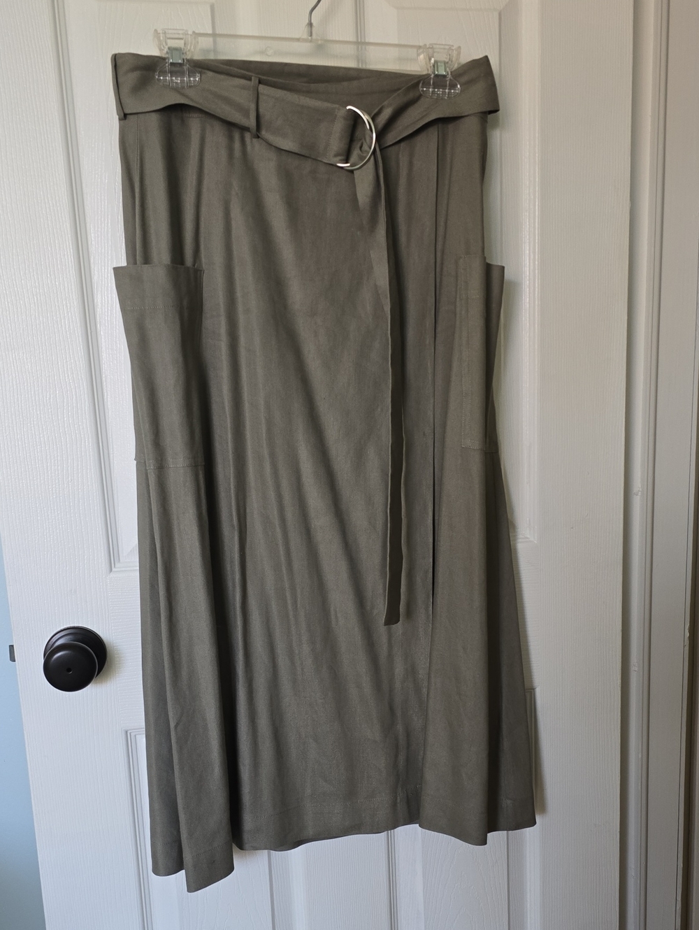 Modern Citizen Olive Midi Skirt with D-Ring Belt